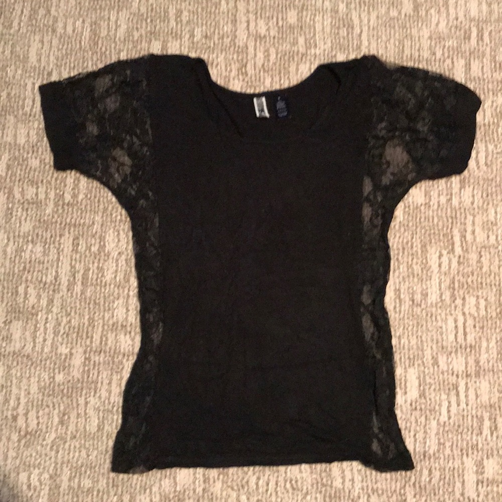 BKE black lace blouse